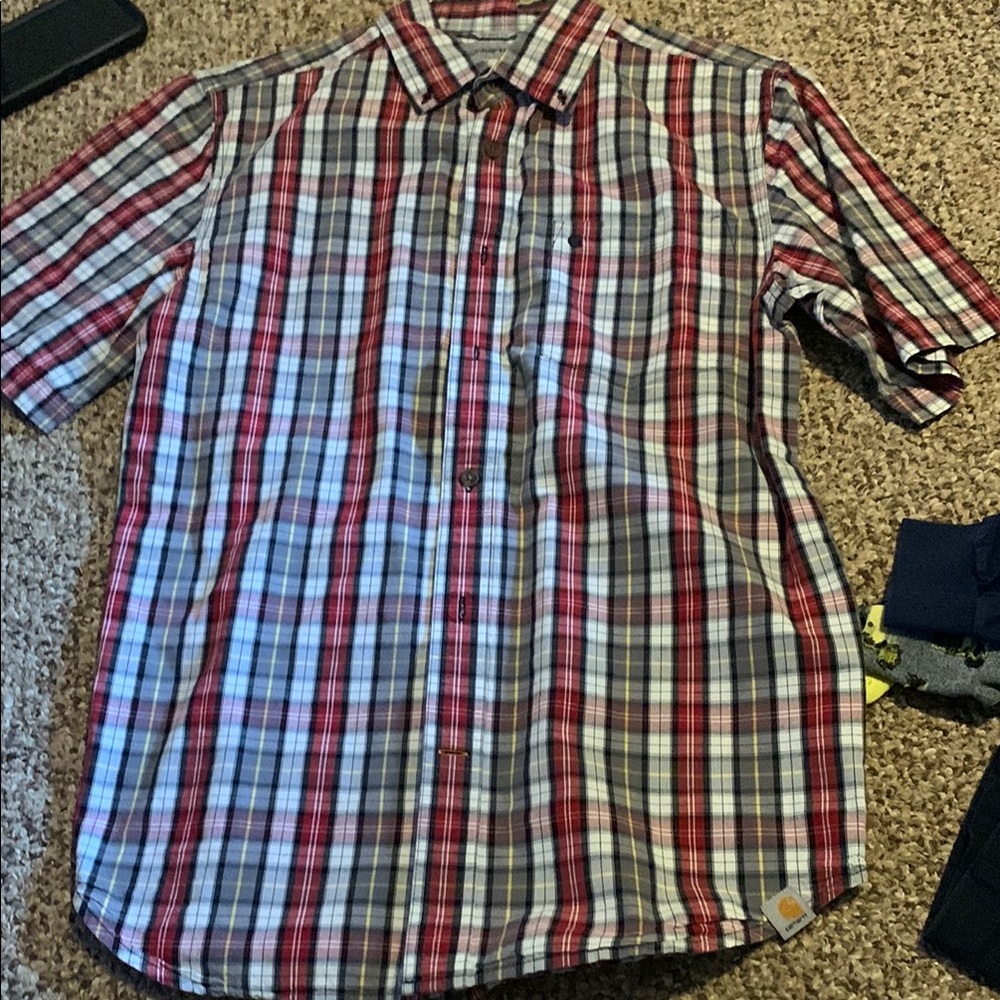 Carhartt Red and Blue Plaid Casual Shirt
